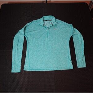 Nike‎ Running Dri-FIT Quarter Zip Pullover Teal Heather AJ4660-311 Womens Medium